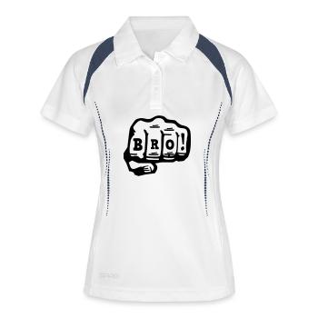 bro - Polo respirant Femme - blanc/marine - Devant