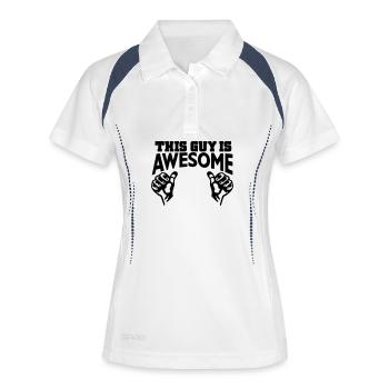 awesome - Women's Polo breathable - white/navy - Front