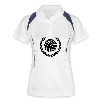 sports - Women's Polo breathable - white/navy - Front