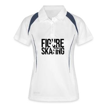 Eiskunstlauf - Frauen Polo atmungsaktiv - Weiß/Navy - Vorne