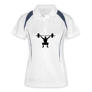 Gewichtheben - Frauen Polo atmungsaktiv - Weiß/Navy - Vorne