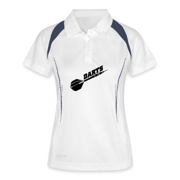 jeu de fléchettes - Polo respirant Femme - blanc/marine - Devant