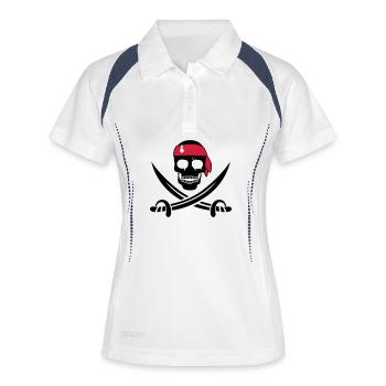 pirate - Polo respirant Femme - blanc/marine - Devant