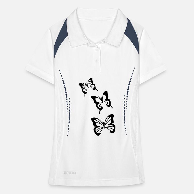 Schmetterlinge Frauen Polo atmungsaktiv