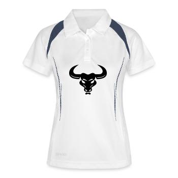 Stier - Frauen Polo atmungsaktiv - Weiß/Navy - Vorne