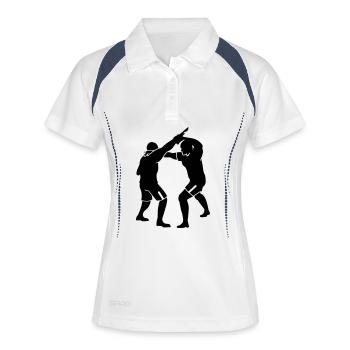 krav maga - Polo respirant Femme - blanc/marine - Devant