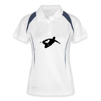 free running - Women's Polo breathable - white/navy - Front