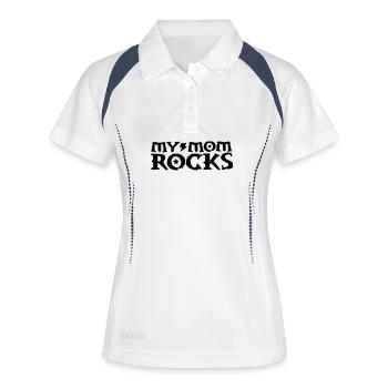 Mama - Frauen Polo atmungsaktiv - Weiß/Navy - Vorne