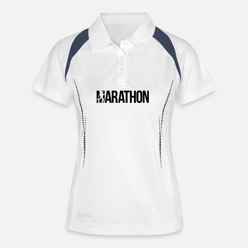 marathon - Women's Polo breathable - white/navy