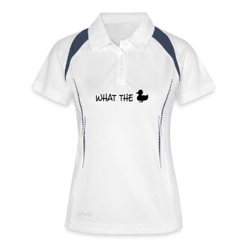 fuck - Frauen Polo atmungsaktiv - Weiß/Navy - Vorne
