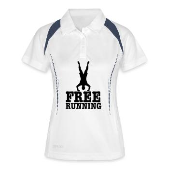 free running - Women's Polo breathable - white/navy - Front