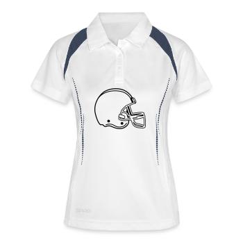 foot americain - Polo respirant Femme - blanc/marine - Devant