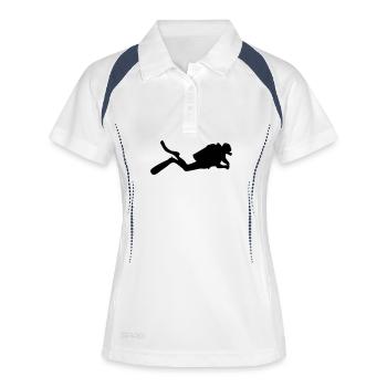scaphandre autonome - Polo respirant Femme - blanc/marine - Devant