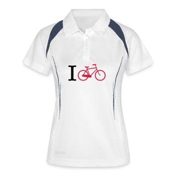 cycling - Women's Polo breathable - white/navy - Front
