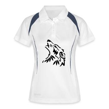 loup - Polo respirant Femme - blanc/marine - Devant