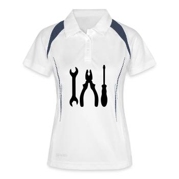 tools - Women's Polo breathable - white/navy - Front