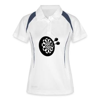 darts - Frauen Polo atmungsaktiv - Weiß/Navy - Vorne