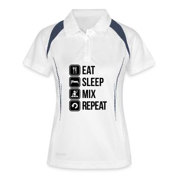 eat sleep mix repeat - Women's Polo breathable - white/navy - Front