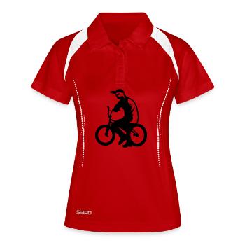bmx - Frauen Polo atmungsaktiv - Weiß/Navy - Vorne