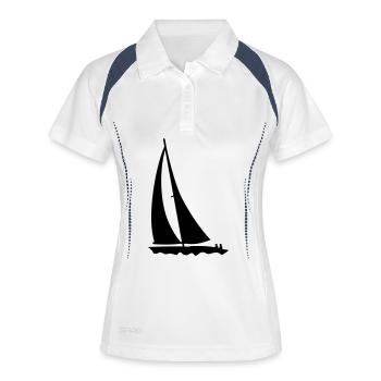 voile - Polo respirant Femme - blanc/marine - Devant