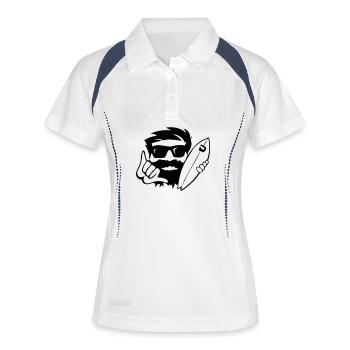 Design de chemise surfeuse cool en noir et blanc - Polo respirant Femme - blanc/marine - Devant