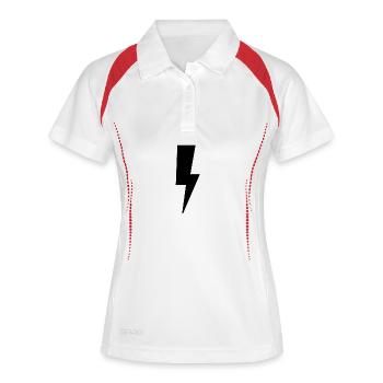 Logo de la foudre - Polo respirant Femme - blanc/marine - Devant
