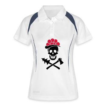 Hache Bollenhut en Crâne de la Forêt-Noire - Heimat Pur - Polo respirant Femme - blanc/marine - Devant