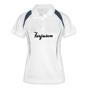 Ferguson TE20 Schriftzug - Frauen Polo atmungsaktiv - Weiß/Navy - Vorne