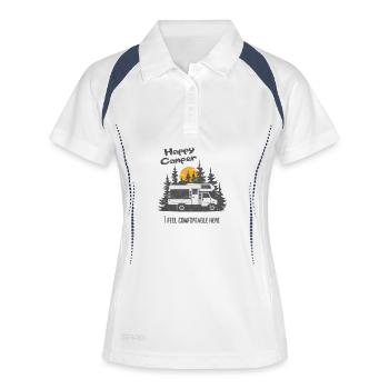 Camping-car, camping-car - Polo respirant Femme - blanc/marine - Devant
