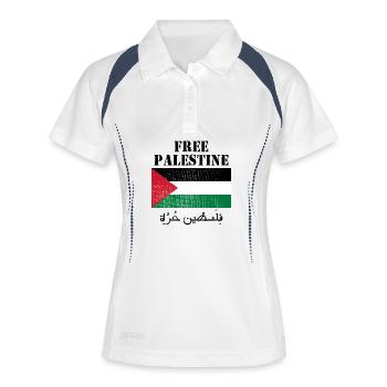 Drapeau de Palestine libre - Polo respirant Femme - blanc/marine - Devant