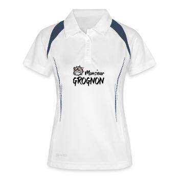 Herr GROGNON - Frauen Polo atmungsaktiv - Weiß/Navy - Vorne