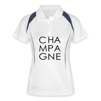 cha mpa gne - Frauen Polo atmungsaktiv - Weiß/Navy - Vorne