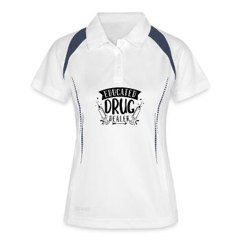 Humour d’infirmière trafiquant de drogue instruit - Polo respirant Femme - blanc/marine - Devant
