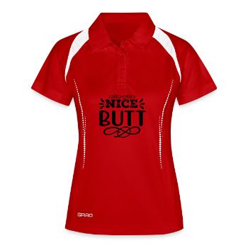 Nice Butt Naughty Saying Design - Women's Polo breathable - white/navy - Front