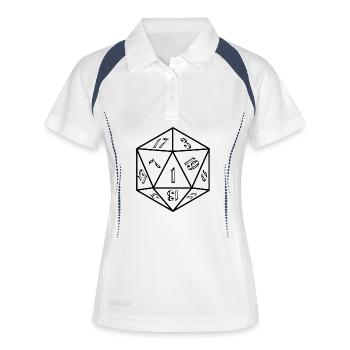 W20 Meilleur exemple de RPG pour être un héros - Polo respirant Femme - blanc/marine - Devant