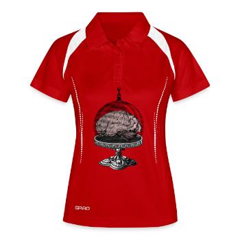 Monster Brain Horror Science-Fi Design - Polo respirant Femme - blanc/marine - Devant