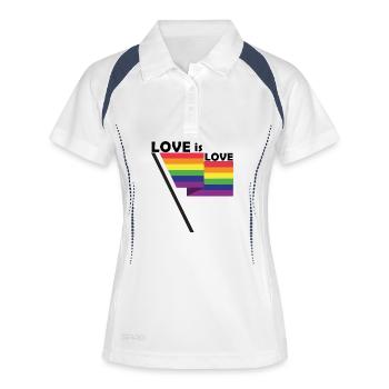 love is love flag - Frauen Polo atmungsaktiv - Weiß/Navy - Vorne