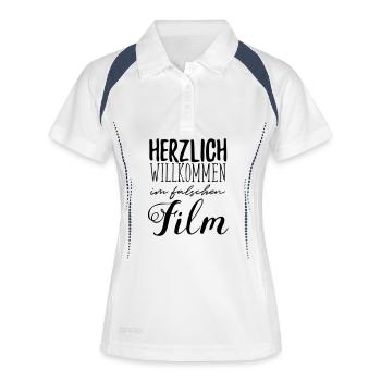 falscher Film - Frauen Polo atmungsaktiv - Weiß/Navy - Vorne
