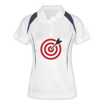 Zielscheibenpfeil - Frauen Polo atmungsaktiv - Weiß/Navy - Vorne
