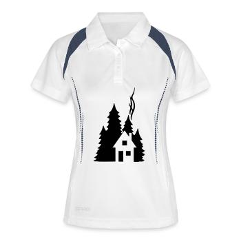 Silhouette Waldhaus Tannen - Design naturel chaleureux - Polo respirant Femme - blanc/marine - Devant