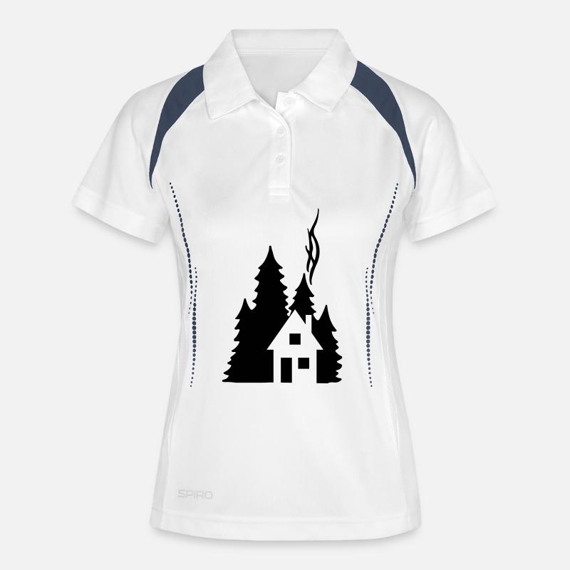 Waldhaus Tannen Silhouette - Cozy Nature Design - Women's Polo breathable - white/navy