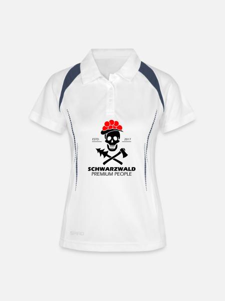 Black Forest Skull Bollenhut - Premium Design - Women's Polo breathable - white/navy