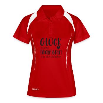 Trainerin Bedanken Geschenk Glück Abschied - Frauen Polo atmungsaktiv - Weiß/Navy - Vorne