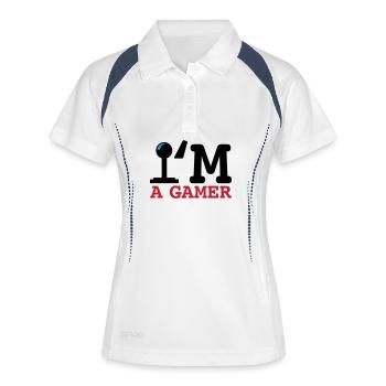 A Gamer Bold Typography - Women's Polo breathable - white/navy - Front