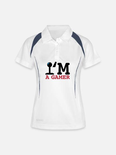 A Gamer Bold Typography - Women's Polo breathable - white/navy