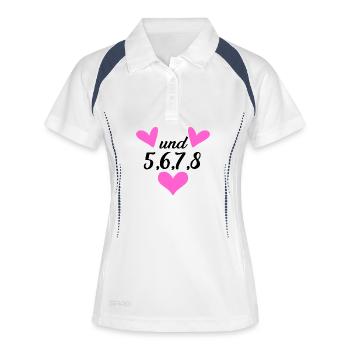 Tanzen Tanz Tanzkurs Rhythmus - Frauen Polo atmungsaktiv - Weiß/Navy - Vorne