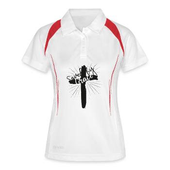 Sauvé par la grâce - Polo respirant Femme - blanc/marine - Devant