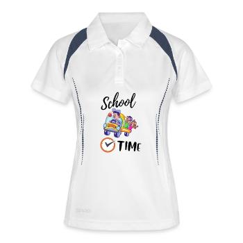 Family outing in a colorful car - Women's Polo breathable - white/navy - Front