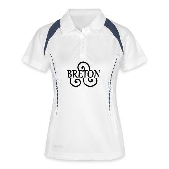 Breton (black) - Polo respirant Femme - blanc/marine - Devant