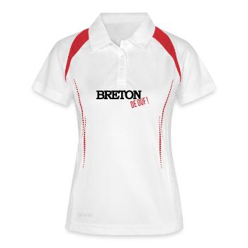 Breton de ouf - Polo respirant Femme - blanc/marine - Devant